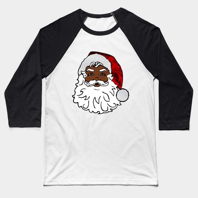 african black santa claus christmas Baseball T-Shirt by gossiprag